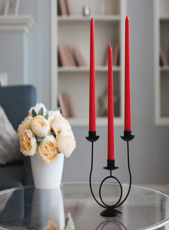 Sonedly 12 inch Taper Candle 12 Pack - Unscented Hand-Dipped Tapered Candles Long Burning Perfect for Home Interior - Dripless and Smokeless Tapered Candles for Home - 10-Hour Burning Red Candles - Image 4
